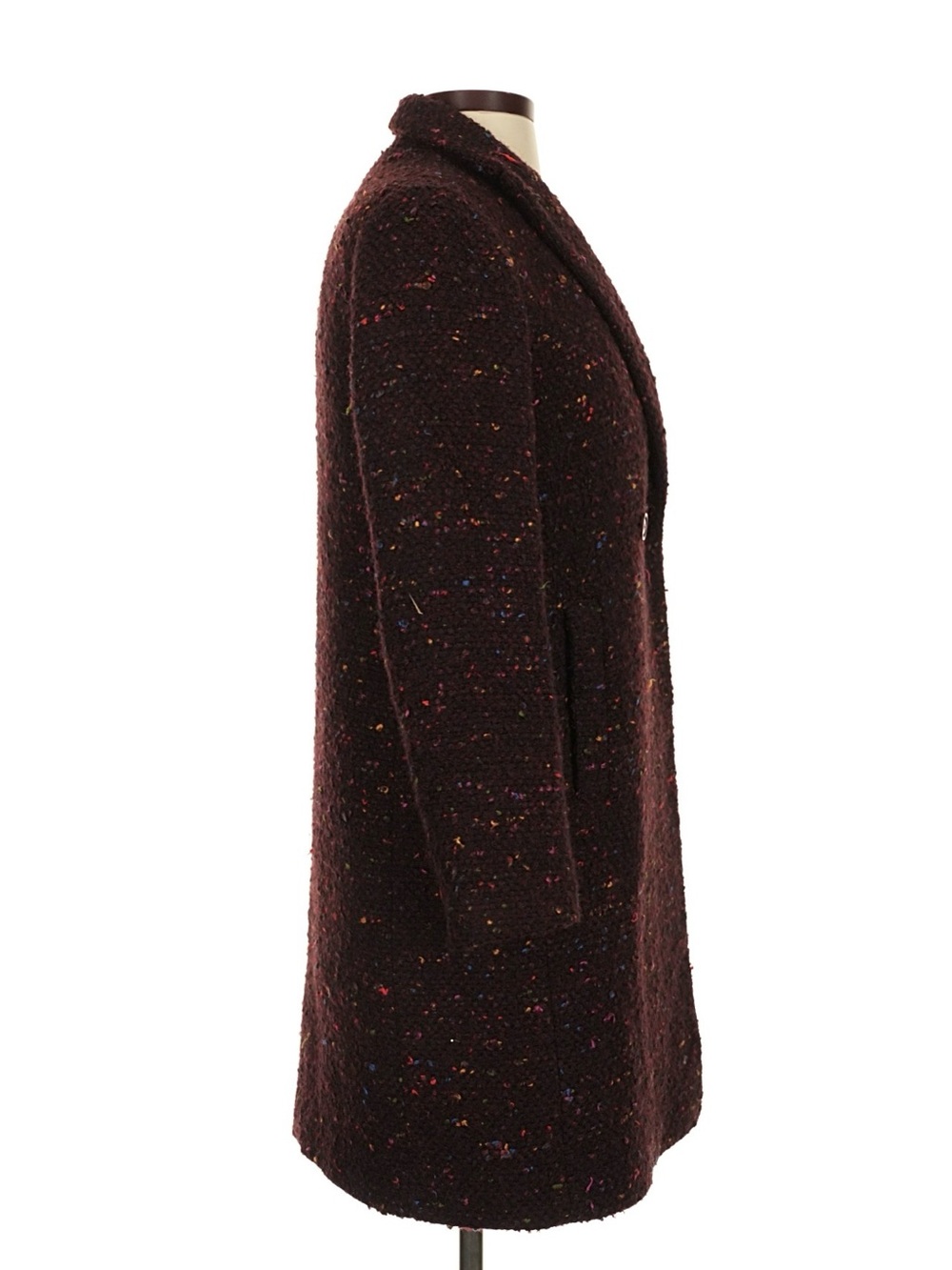J. Crew Nalya Wool Burgundy Boucle Double-Breasted Pea Coat 0 - Picture 8 of 10